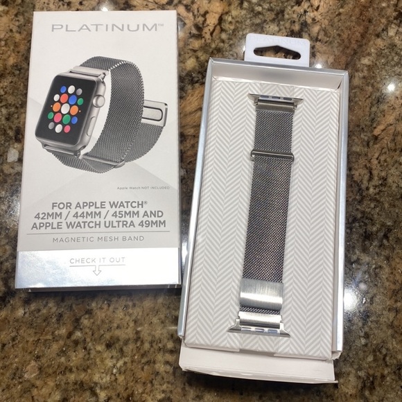 Magnetic Mesh Band, Silver, for Apple Watch by PLATINUM, in Box-NWT, Great Gift! - Picture 3 of 9